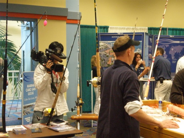 Being filmed at the boat show